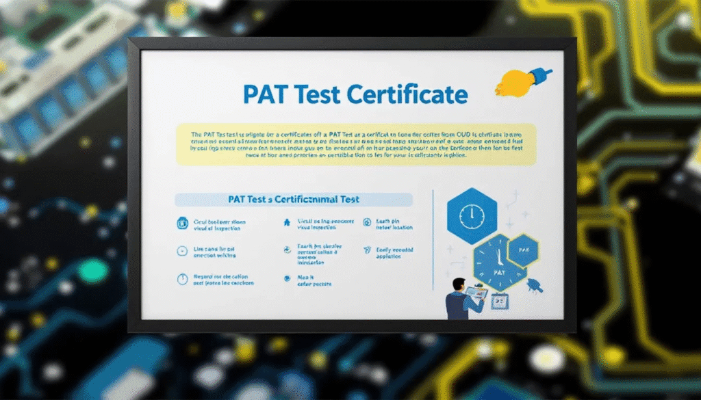 An example of a PAT test certificate and its key components.